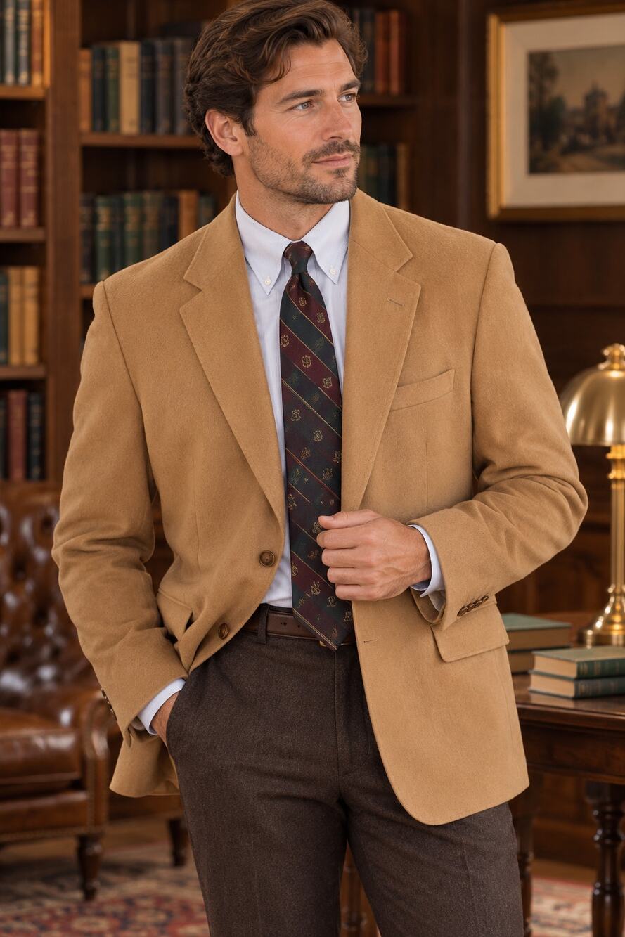 Mark Alexander Men's Vintage Camel Hair Blazer Sport Coat 44L Hungary